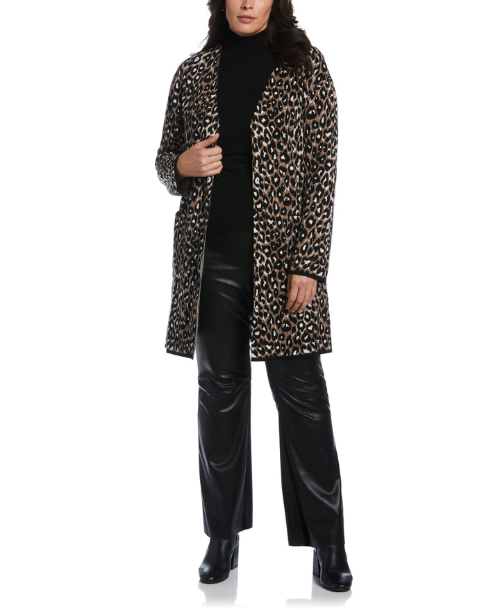 Animal Jacquard Pattern Sweater Coatigan-Sweater-Rafaella-Sportswear