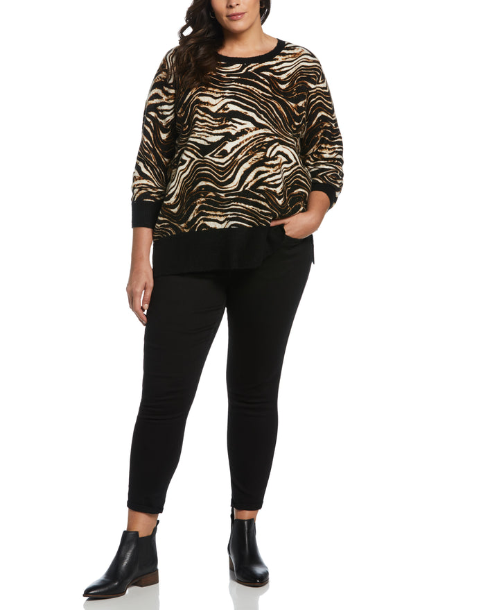 Animal Print Slouchy Sweater-Sweater-Rafaella-Sportswear