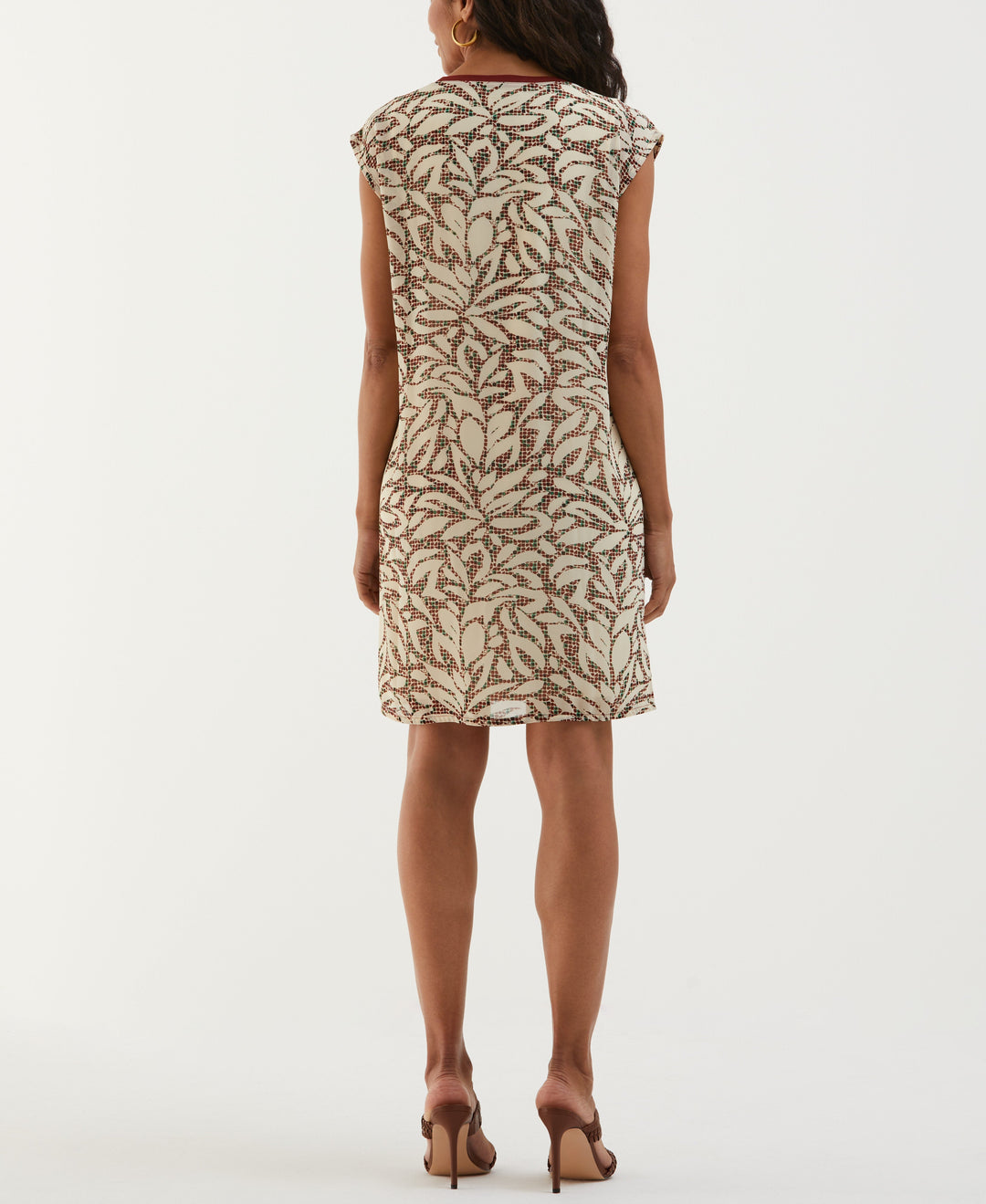 Beach Geo Print Relaxed Dress (White Swan) 