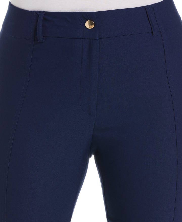 Classic Fit Seamed Straight Leg Crop Pant with Vents (Mediterranean Blue) 