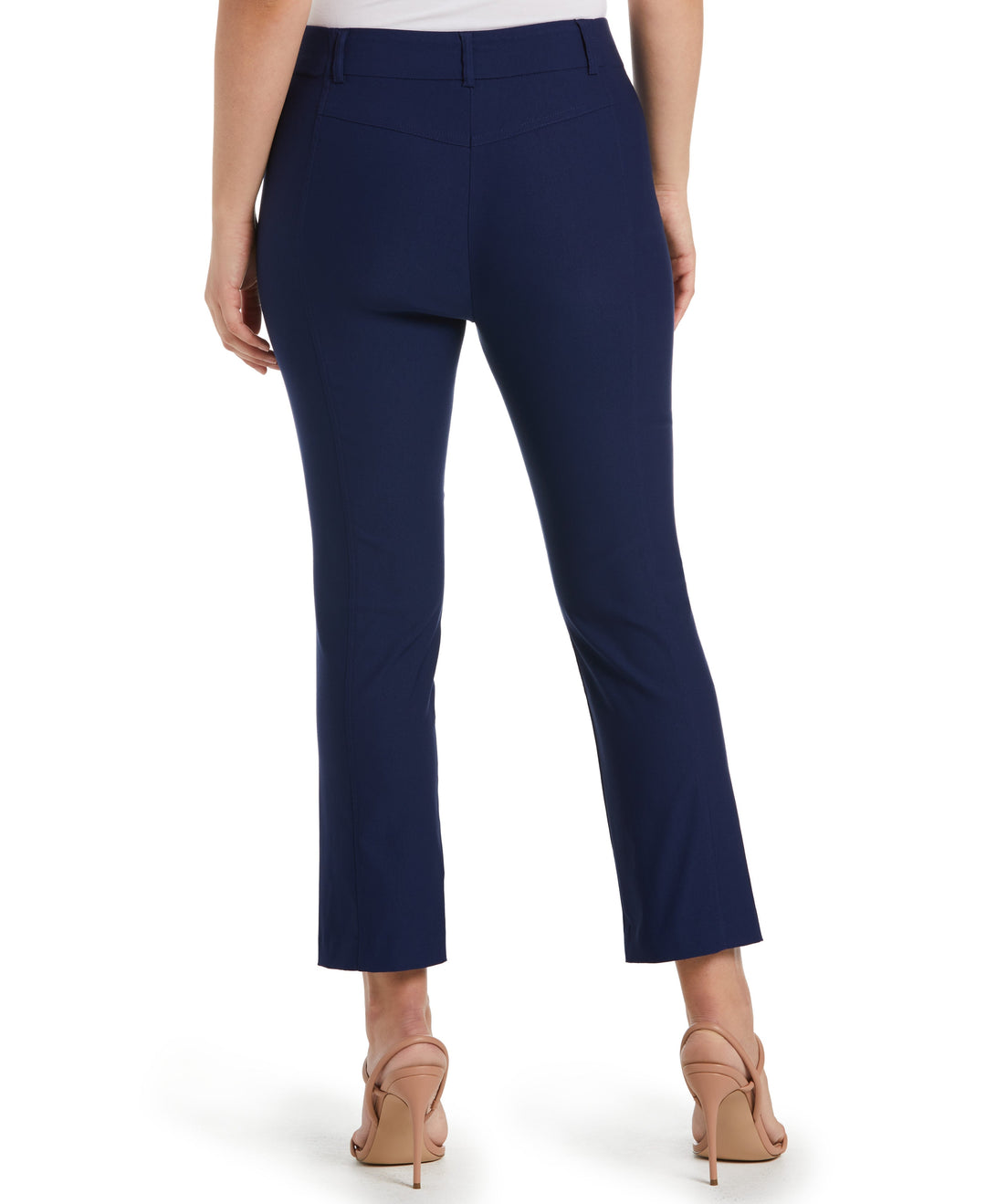 Classic Fit Seamed Straight Leg Crop Pant with Vents (Mediterranean Blue) 