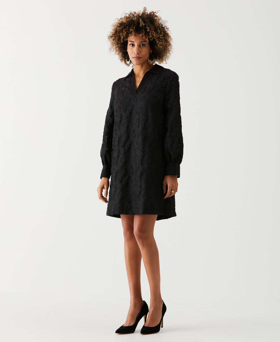 Clip Organza A-Line Dress (Black) 