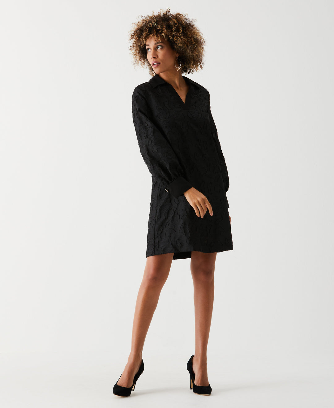 Clip Organza A-Line Dress (Black) 