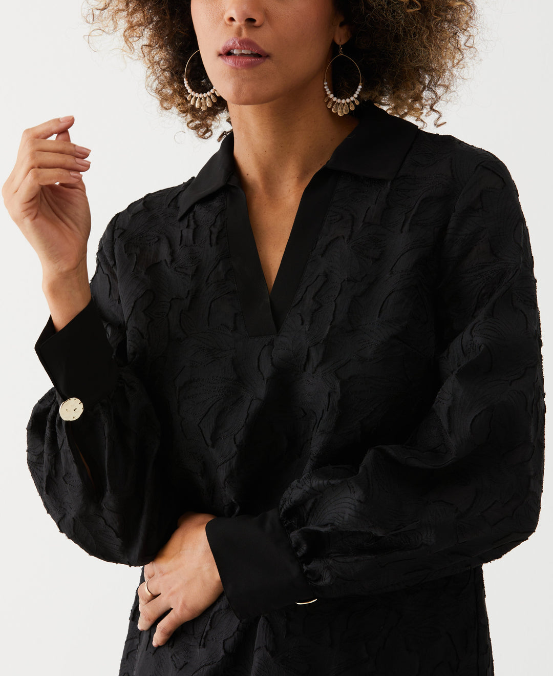 Clip Organza A-Line Dress (Black) 