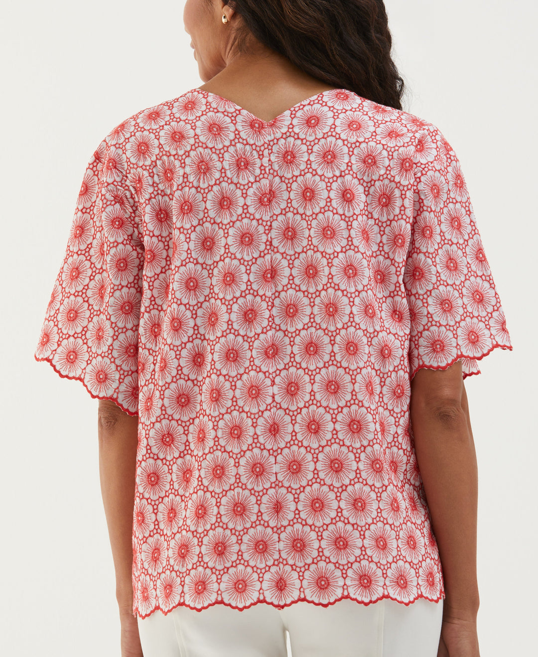 Daisy Embroidered Blouse (Hibiscus) 