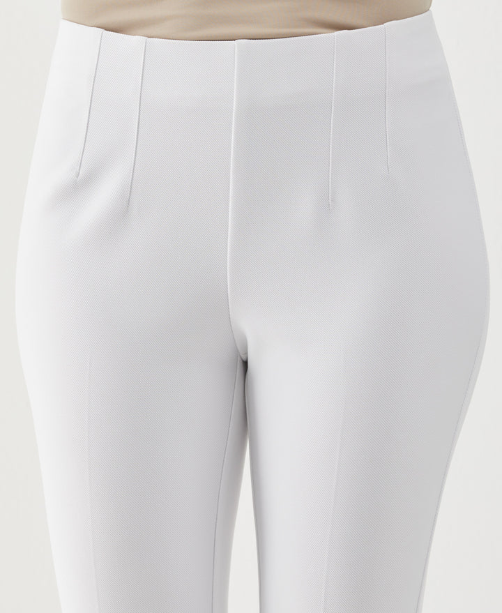 Double Dart Crop Bootcut Pant (White) 