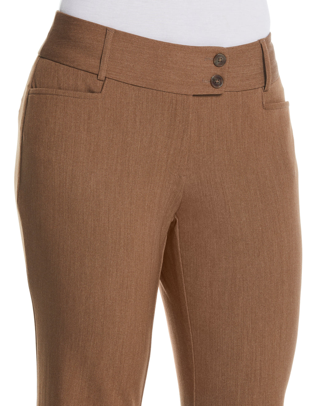 GABARDINE BOOTCUT PANT - CURVY FIT (Coffee Melange) 