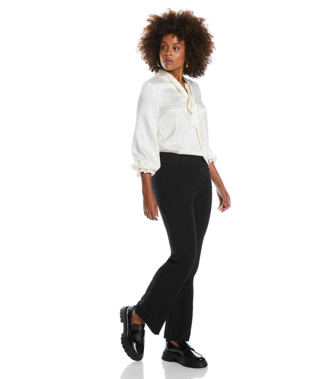 GABARDINE BOOTCUT PANT - CURVY FIT (Black) 