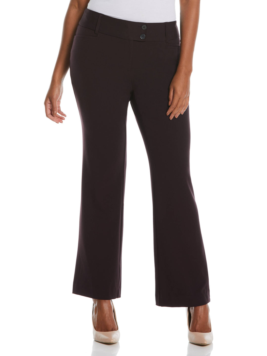 GABARDINE BOOTCUT PANT - CURVY FIT (Vintage Wine)