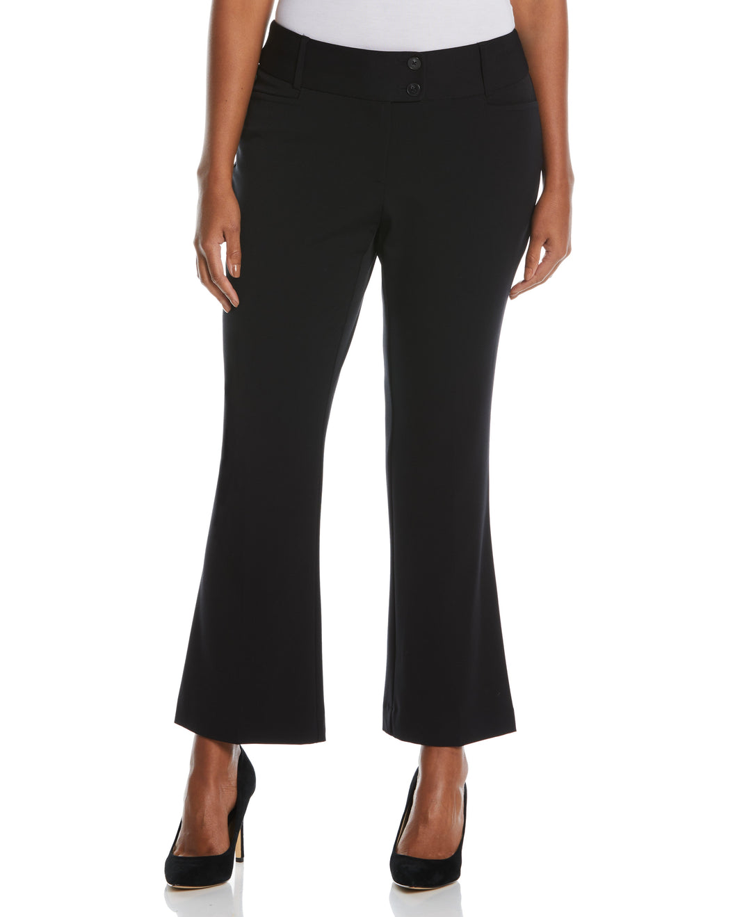 GABARDINE BOOTCUT PANT - CURVY FIT (Black)