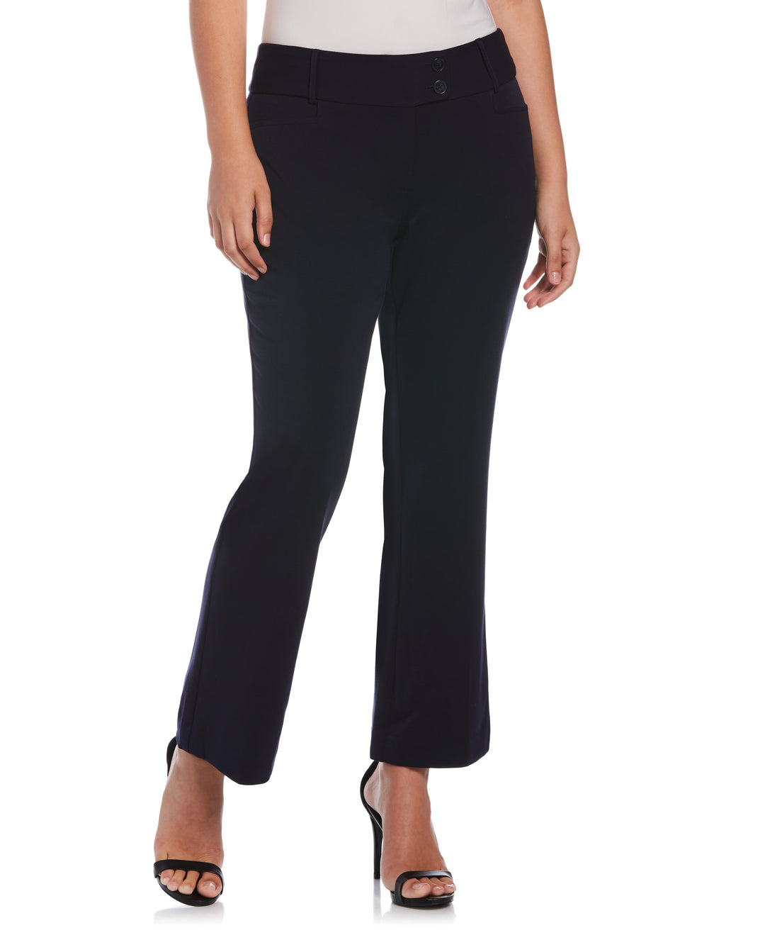 GABARDINE BOOTCUT PANT - CURVY FIT (Navy)