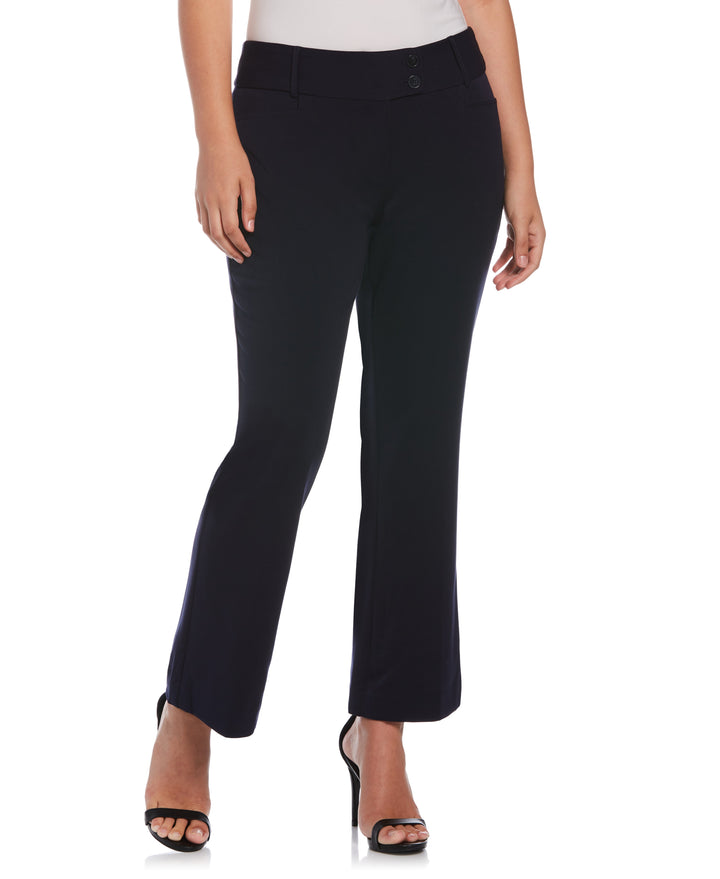 GABARDINE BOOTCUT PANT - CURVY FIT (Navy)