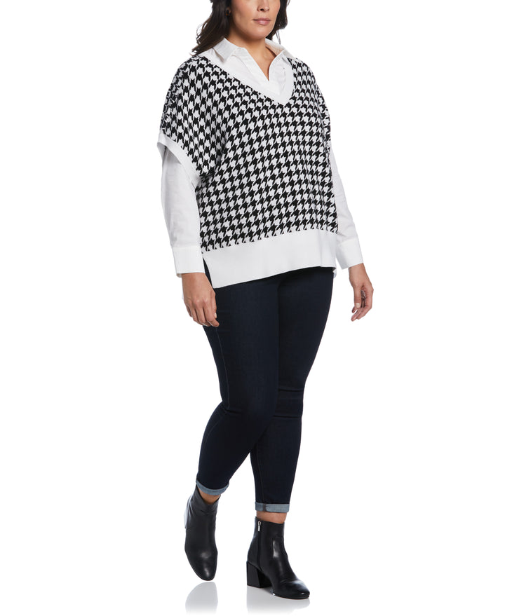 Houndstooth Sweater Vest-Sweater-Rafaella-Sportswear