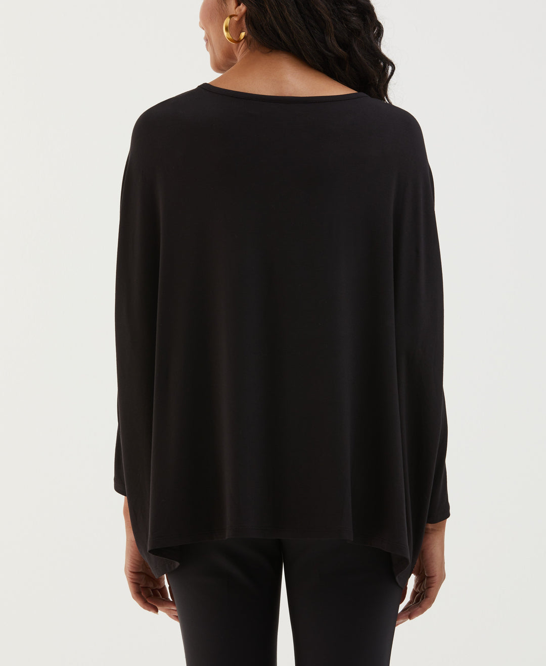Medallion Print Knit Woven Top (Black) 