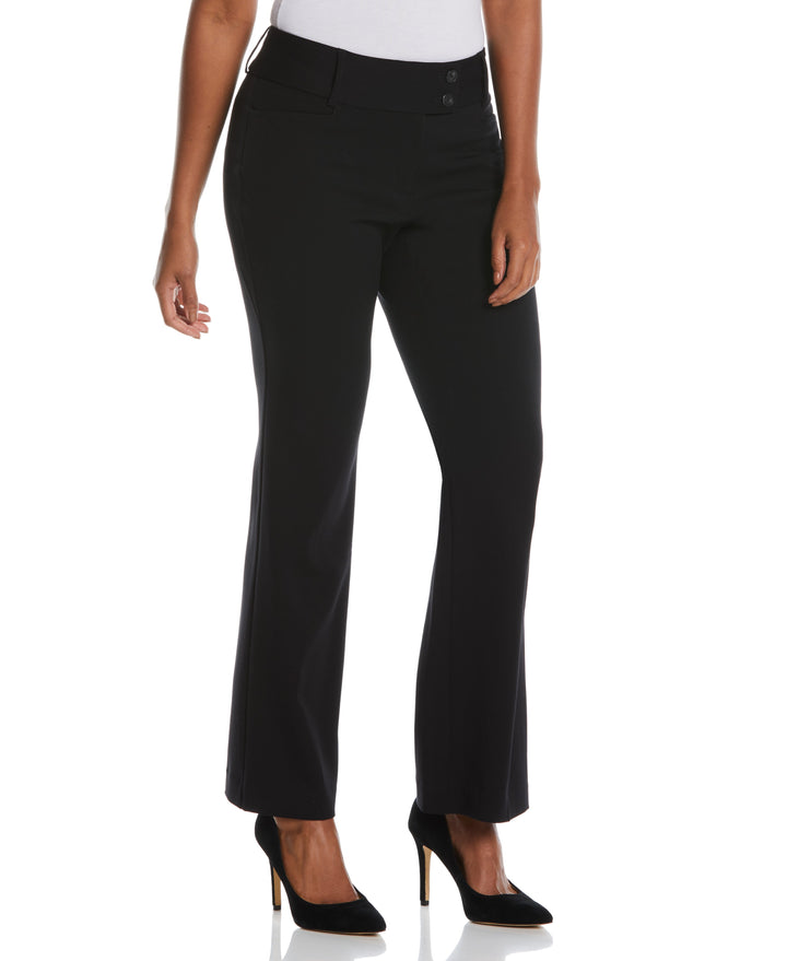 Petite Curvy Fit Boot Cut Pant (Black) 