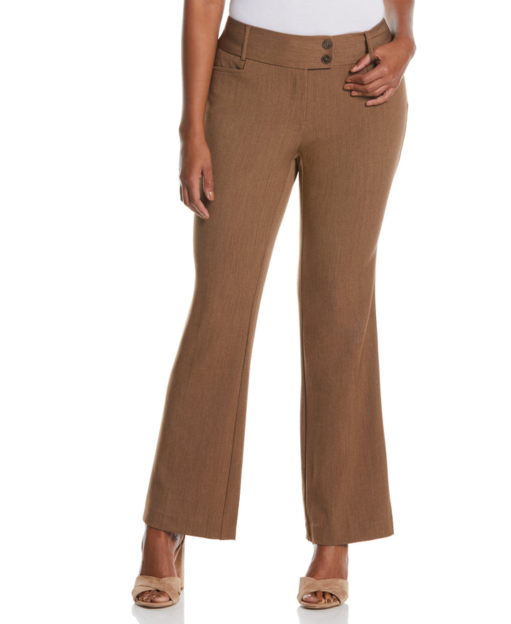 Petite Curvy Fit Boot Cut Pant (Coffee Melange) 