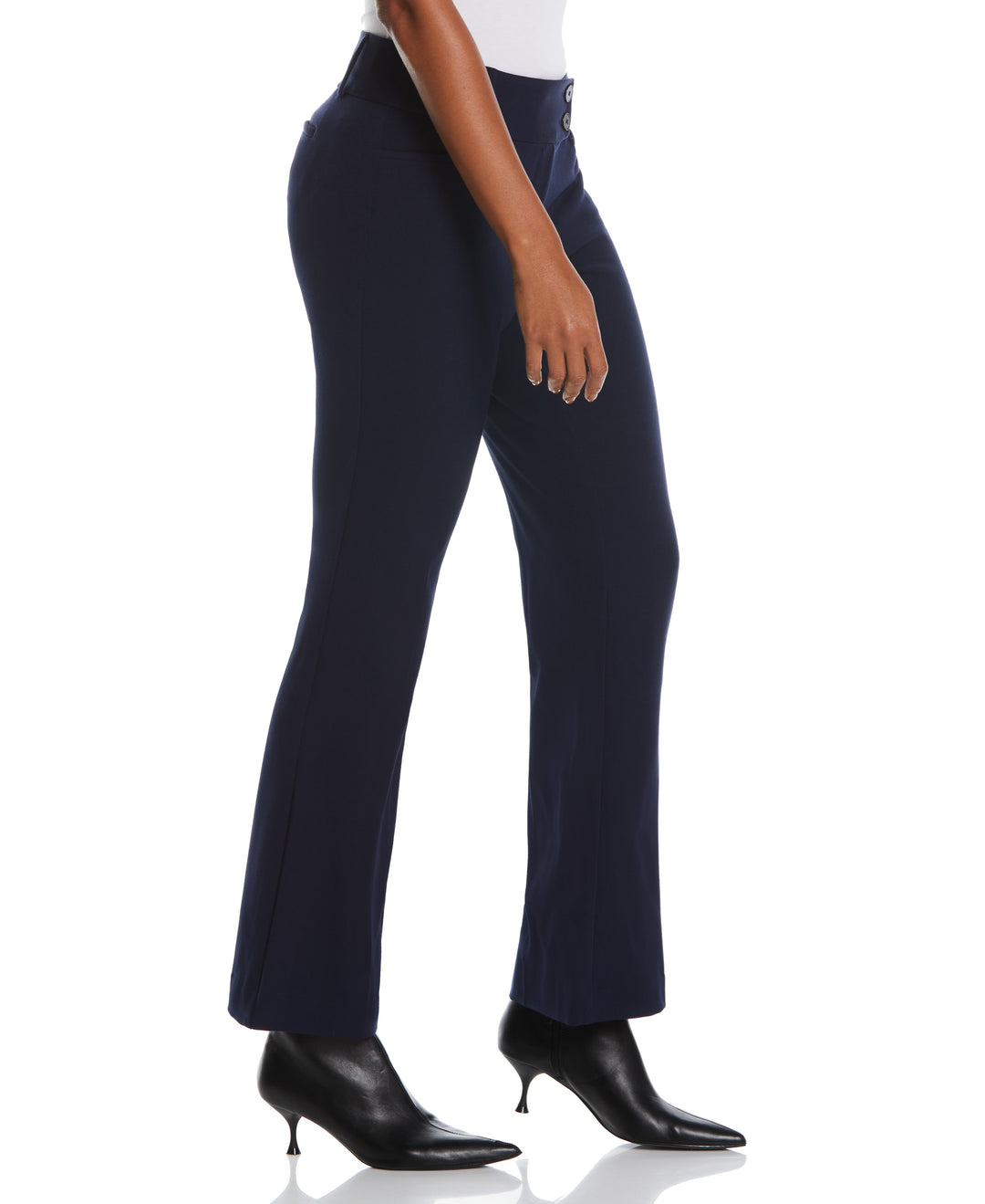 Petite Curvy Fit Boot Cut Pant (Navy) 