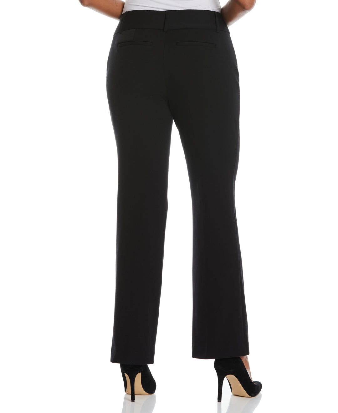 Petite Curvy Fit Boot Cut Pant (Black) 