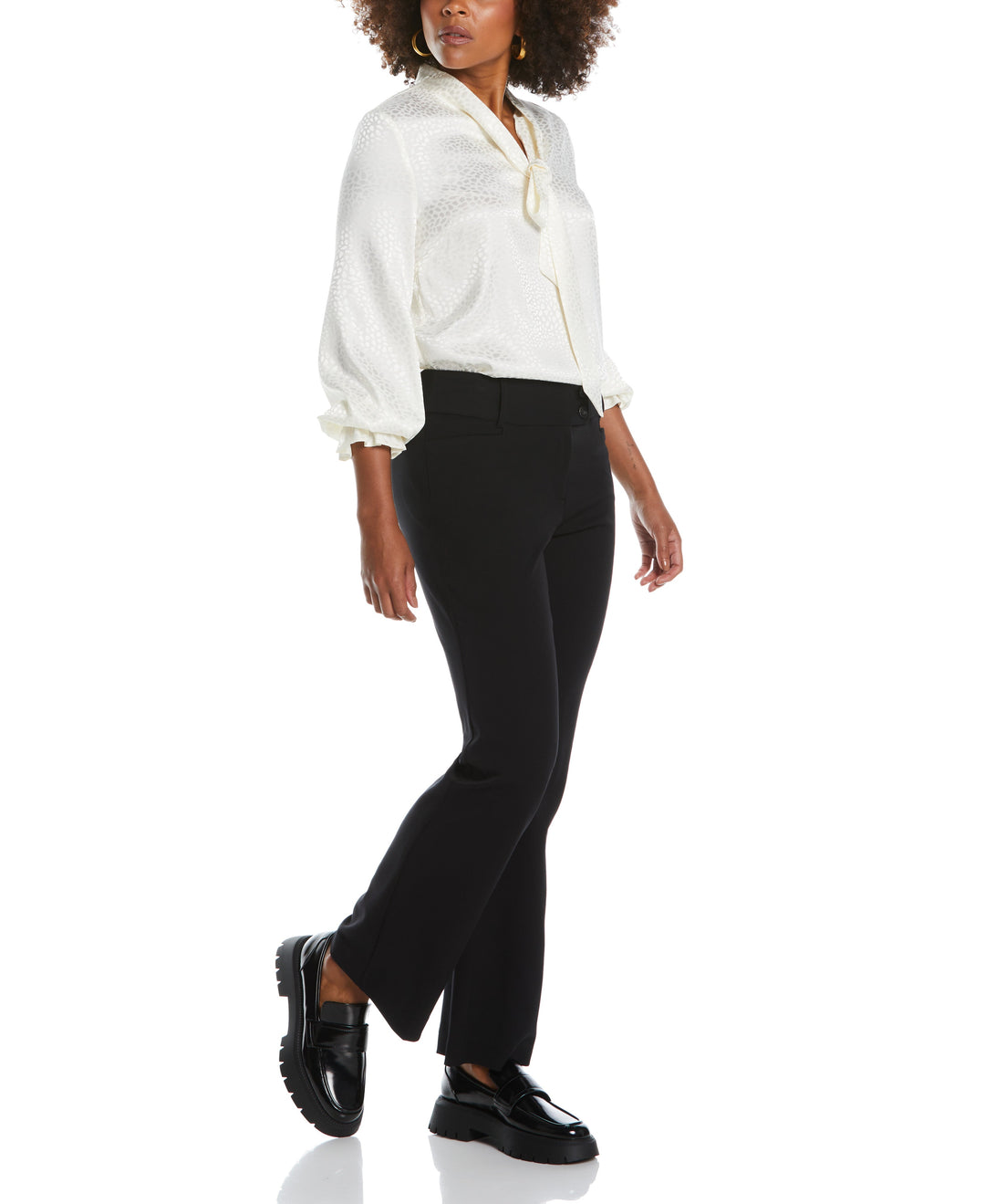 Petite Curvy Fit Boot Cut Pant (Black) 