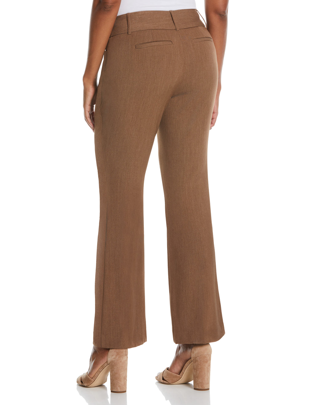 Petite Curvy Fit Boot Cut Pant (Coffee Melange) 