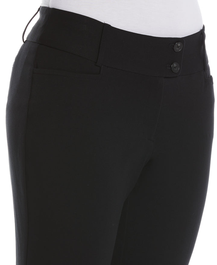 Petite Curvy Fit Short Length Boot Cut Pant (Black) 