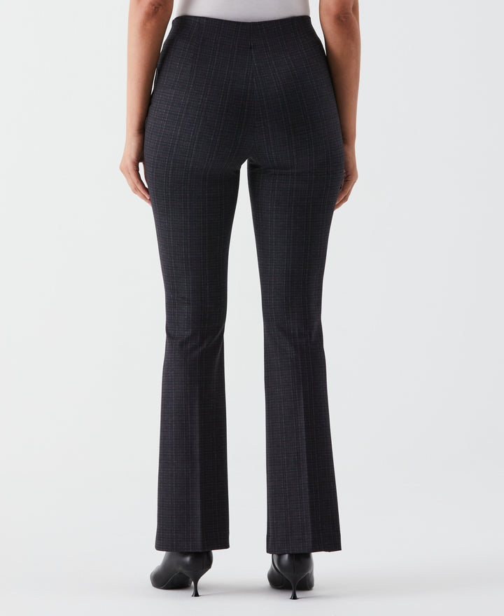 Petite Printed Modern Bootcut Ponte Pant (Black) 
