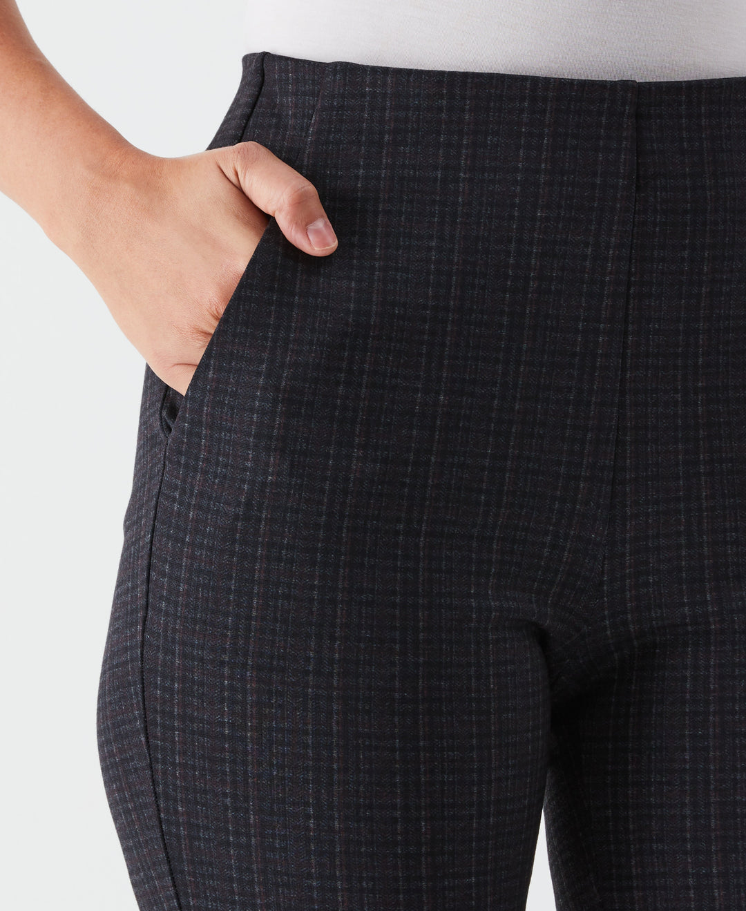 Petite Printed Modern Bootcut Ponte Pant (Black) 