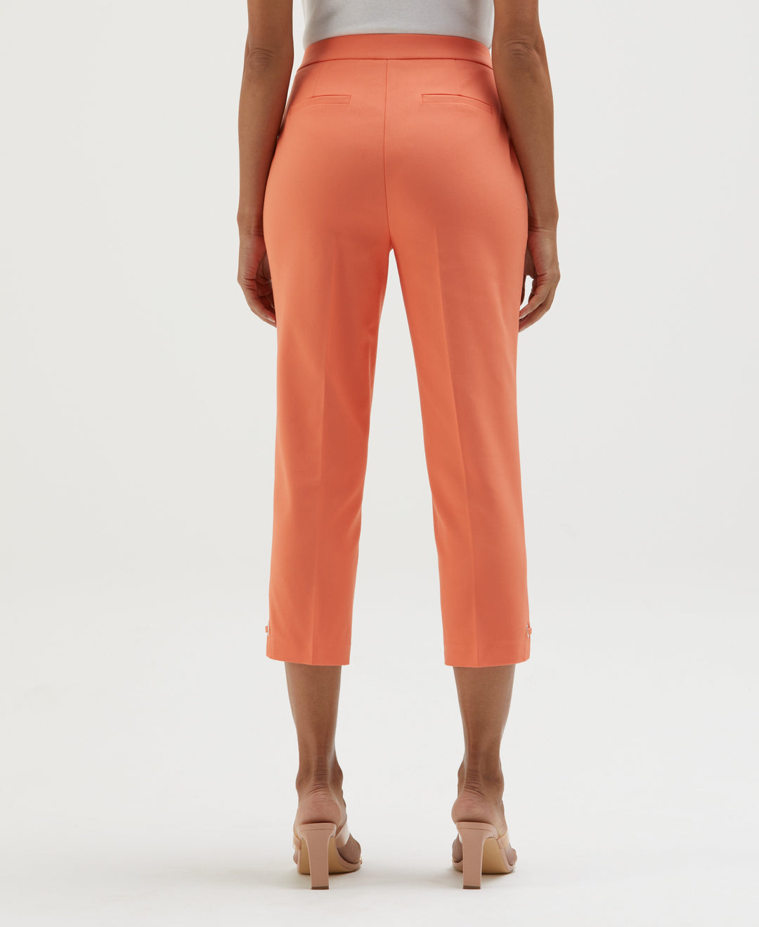 Petite Satin Twill Capri with Grommets (Coral) 
