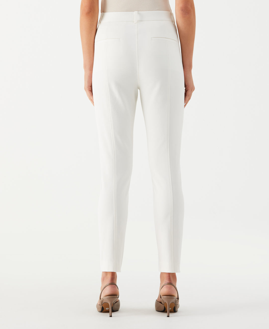 Petite Seamed Ankle Pant (Star White) 