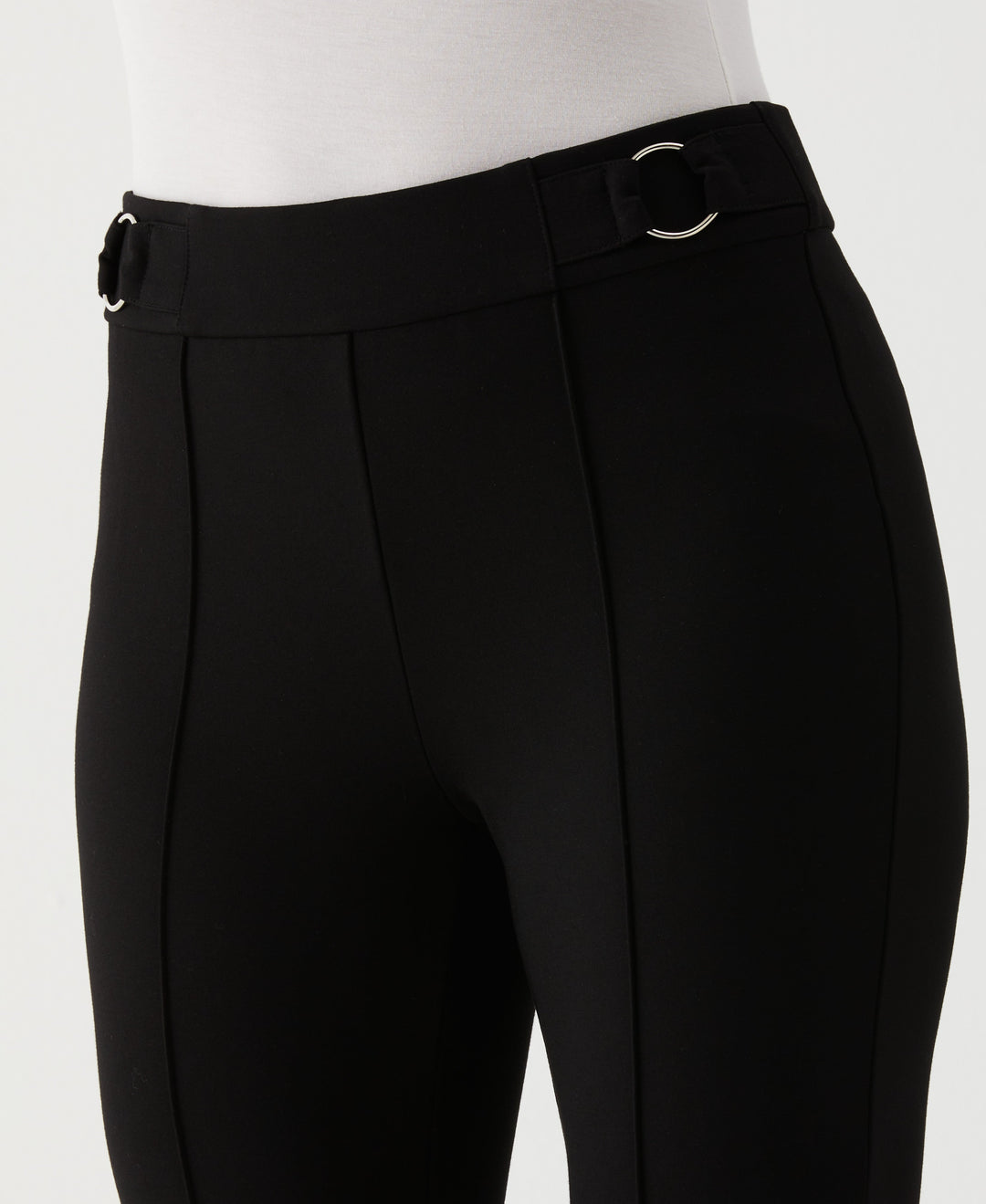 Petite Slim Leg Ankle Pant with Hardware (Black) 