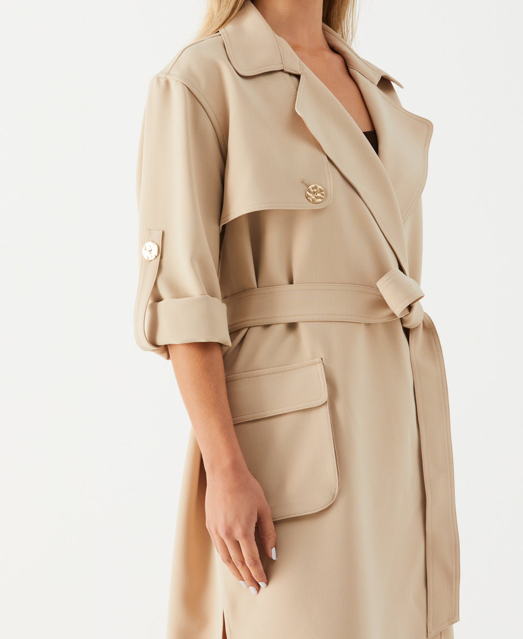 Petite Twill Trench Coat (Irish Cream) 