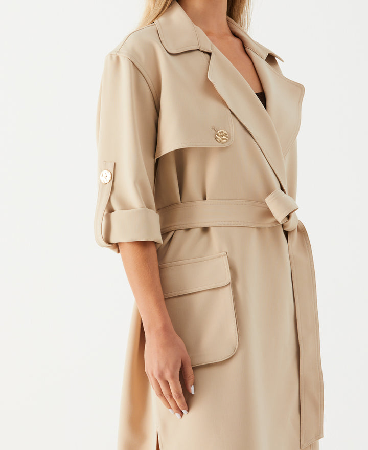 Petite Twill Trench Coat (Irish Cream) 
