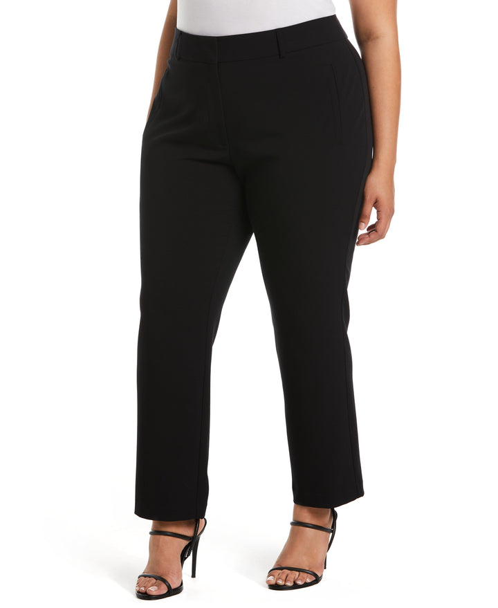 Classic Fit Clean Straight Leg Ankle Pant (Black) 