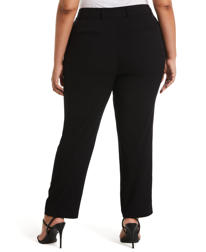 Classic Fit Clean Straight Leg Ankle Pant (Black) 