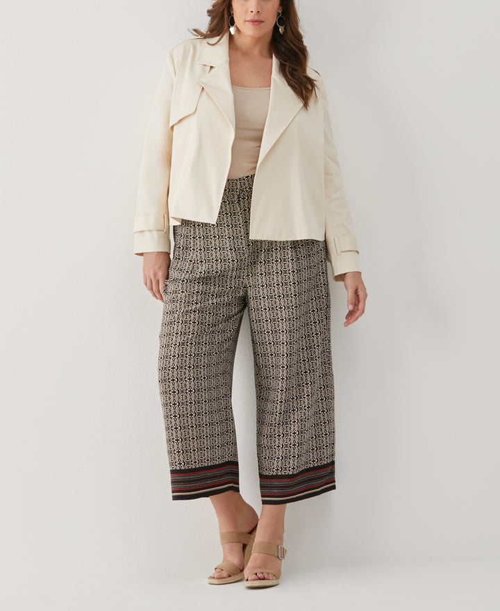 Plus Size Crop Trench Jacket (White Swan) 