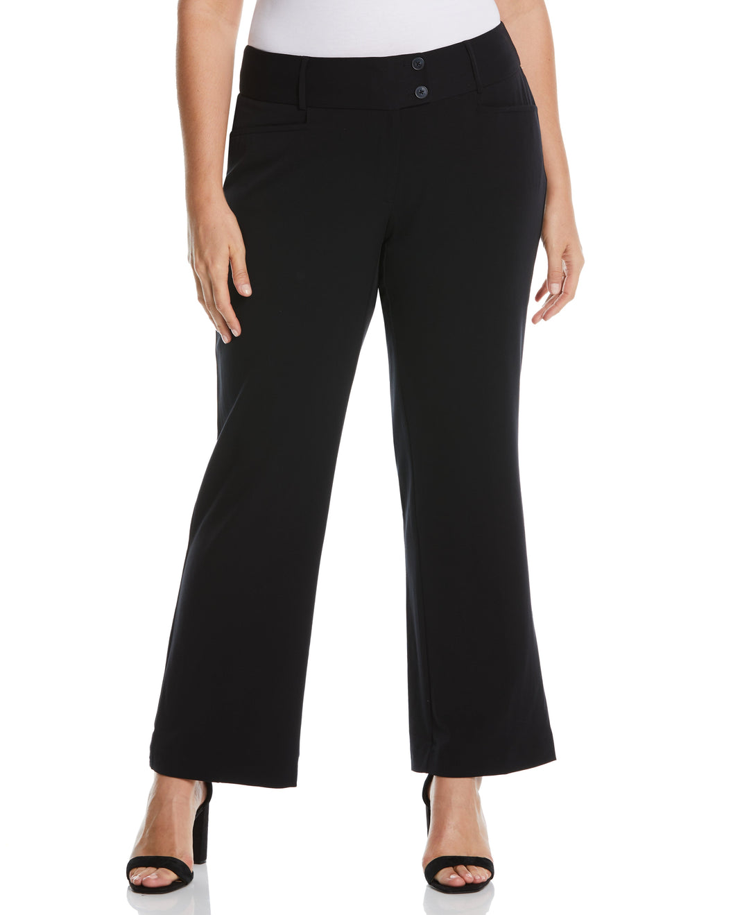 Plus Size Curvy Fit Boot Cut Pant (Black) 