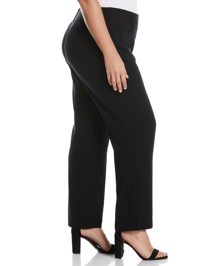 Plus Size Curvy Fit Boot Cut Pant (Black) 