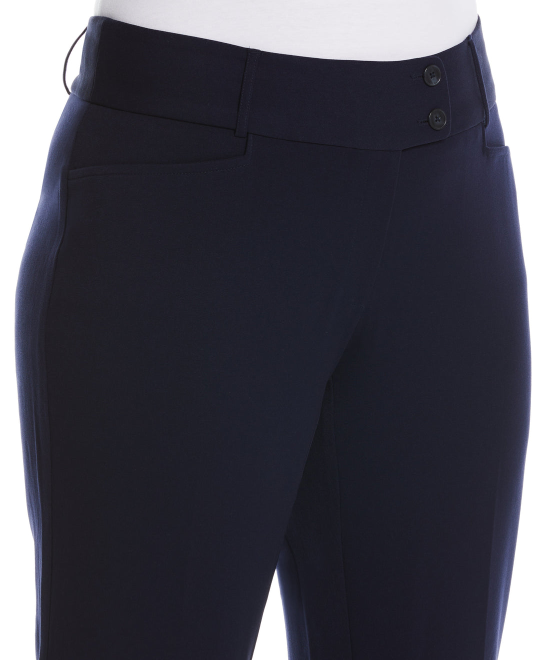 Plus Size Curvy Fit Boot Cut Pant (Navy) 