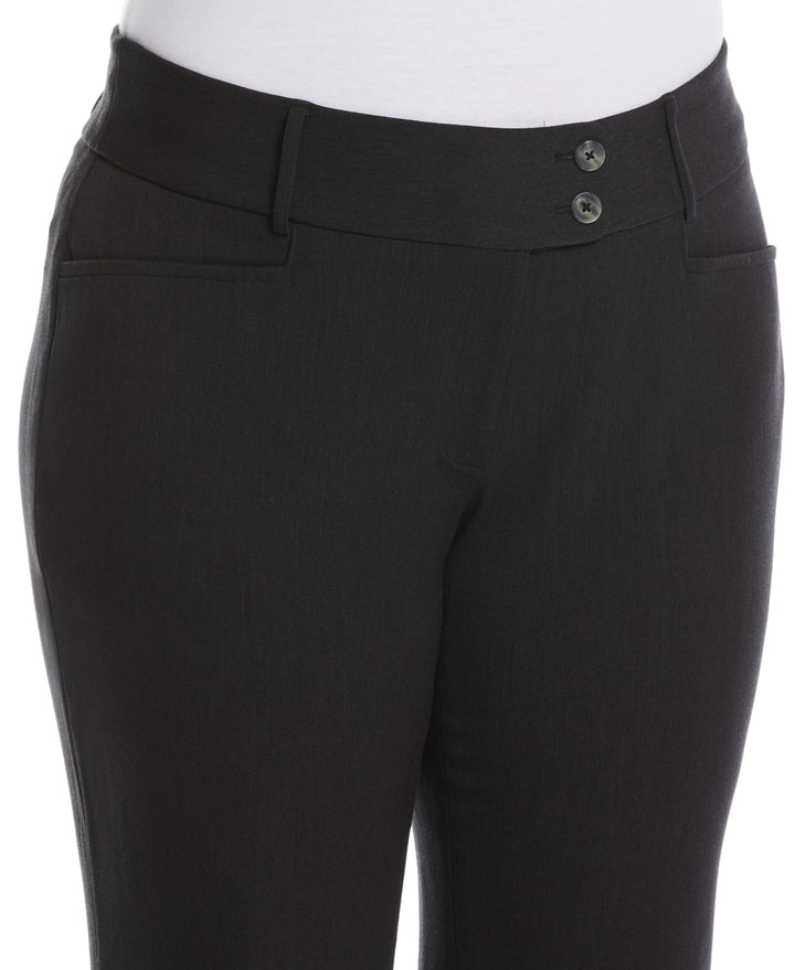 Plus Size Curvy Fit Short Length Boot Cut Pant (Graphite) 