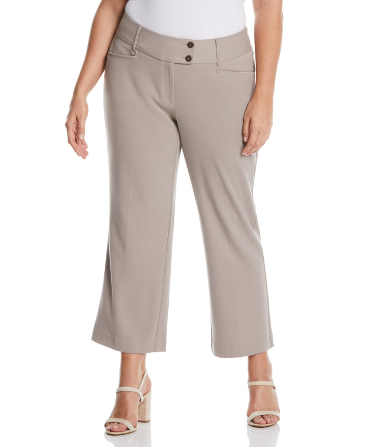 Plus Size Curvy Fit Short Length Boot Cut Pant (Summer Straw) 