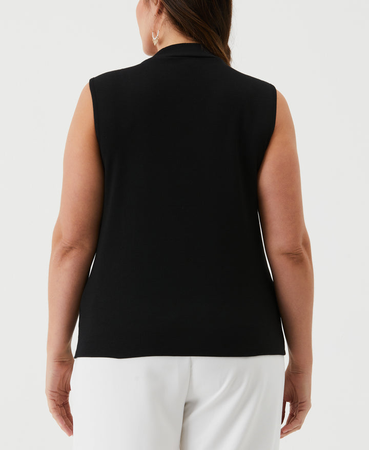 Plus Size Cutout Ribbed Tank Top (Black) 