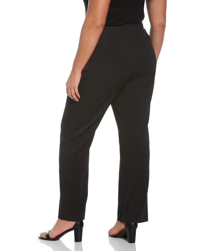 PLUS SIZE GABARDINE SLIM LEG PANT - CURVY FIT (Graphite) 