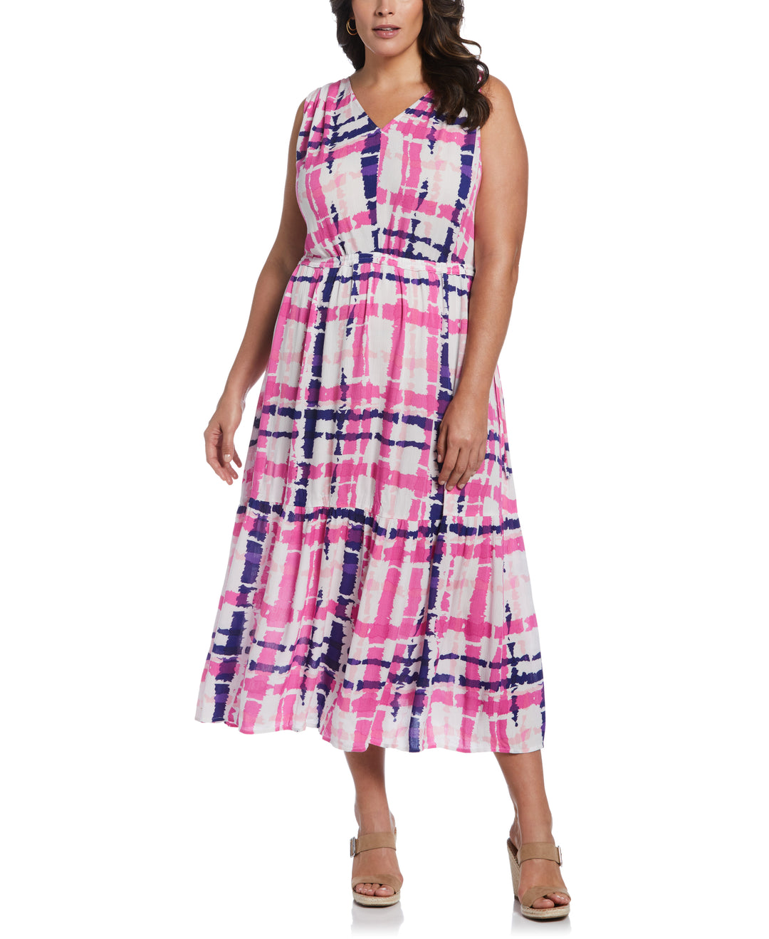 Paisley Print V-neck Maxi Dress (Strawberry Moon) 
