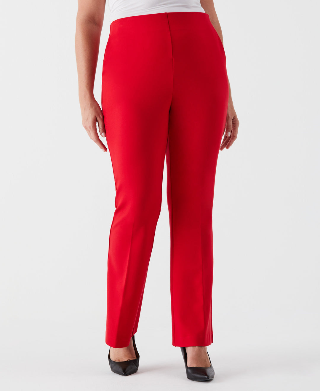 Plus Size Ponte Boot Cut Pant (Tango Red) 