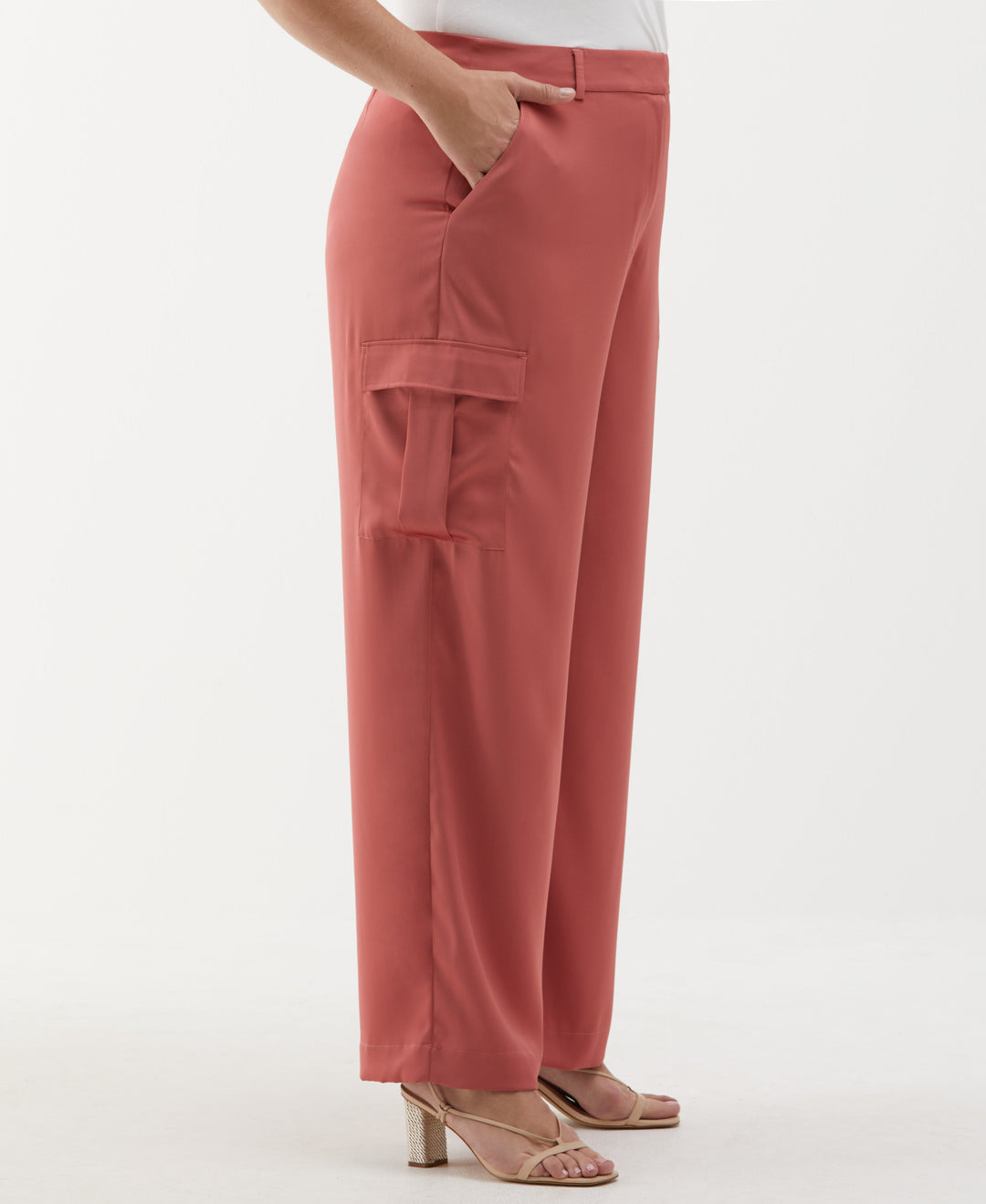 Plus Size Shine Cargo Pant (Dusty Cedar) 