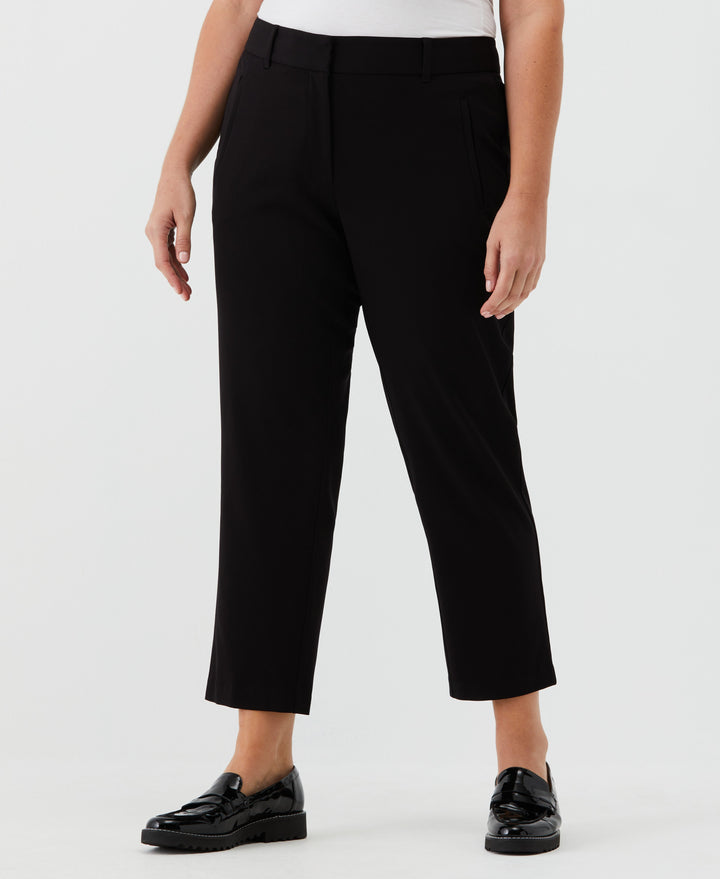 Plus Size Straight Leg Ankle Pant (Black) 