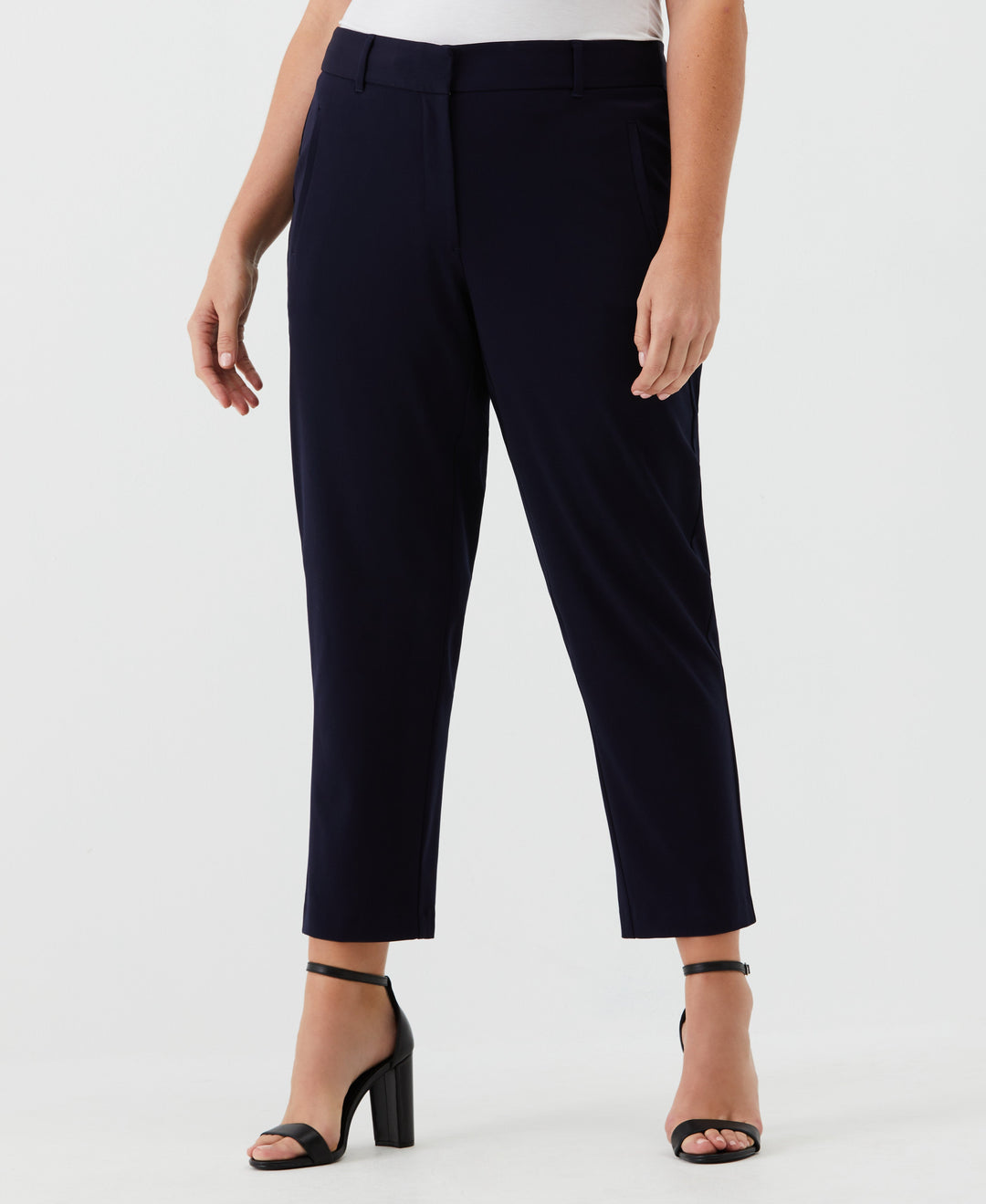 Plus Size Straight Leg Ankle Pant (Navy) 