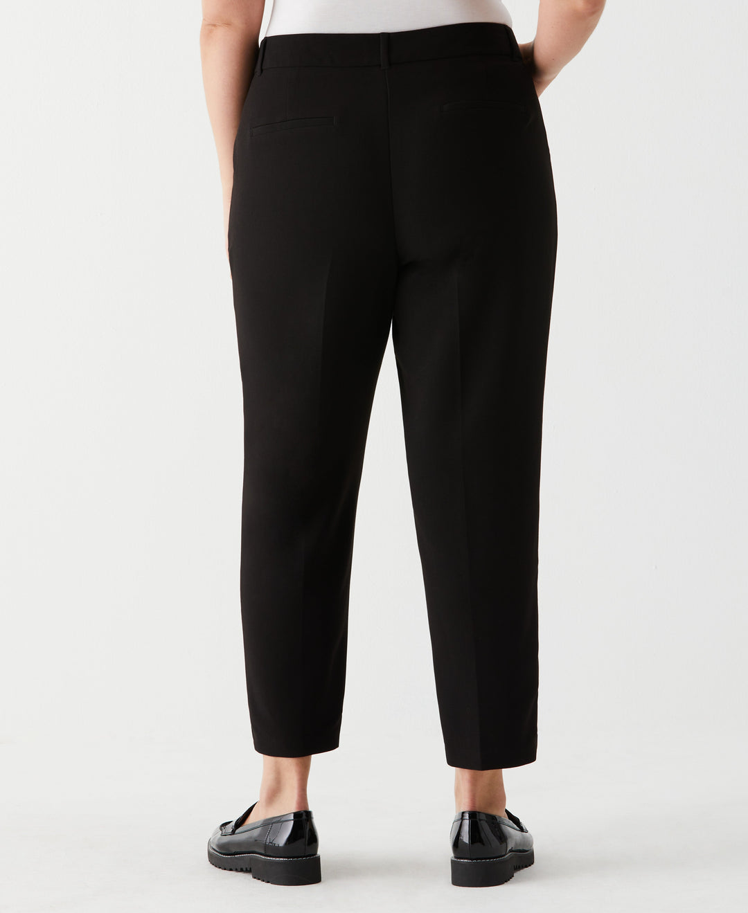 Plus Size Straight Leg Pintuck Pant (Black) 