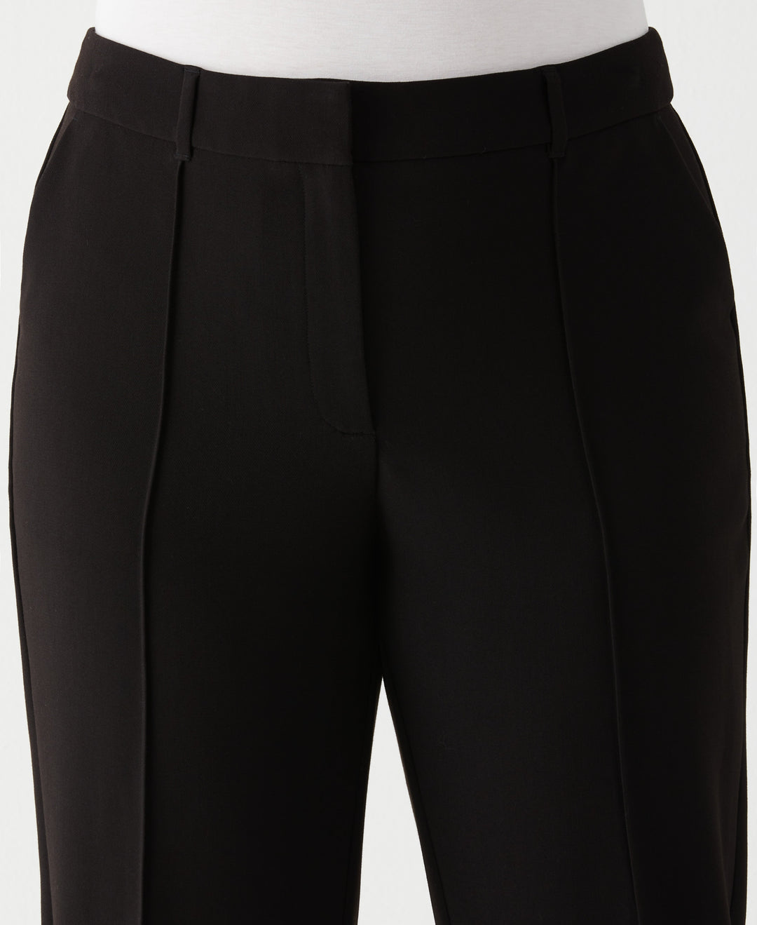 Plus Size Straight Leg Pintuck Pant (Black) 