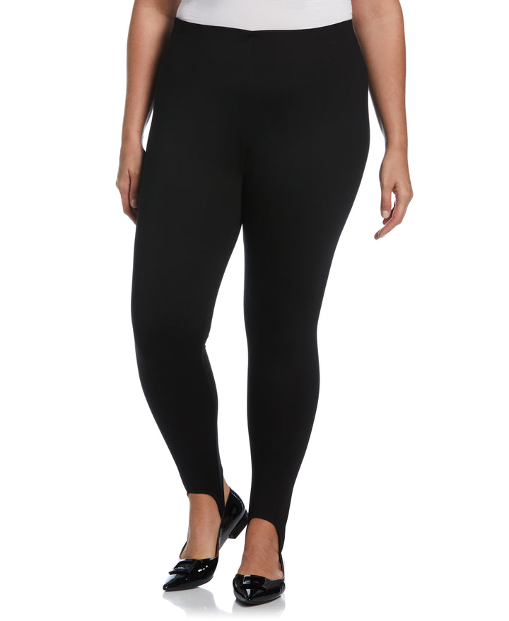 Ponte Knit Pull-On Stirrup Legging (Black) 